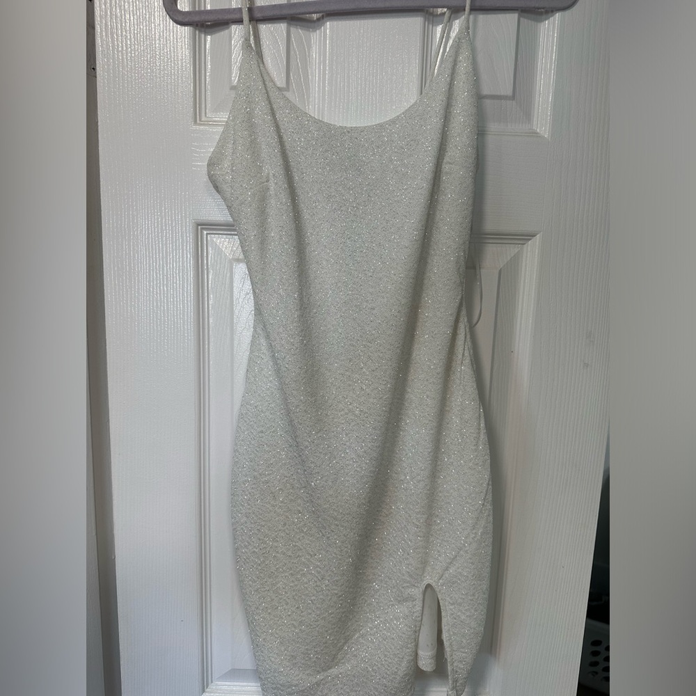 White sparkles mini dress